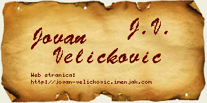 Jovan Veličković vizit kartica
